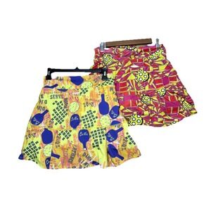 Pickleball Bella lot of 2 Graffiti & Angle Shot Skirt Sz 2 Women's Aline Skort